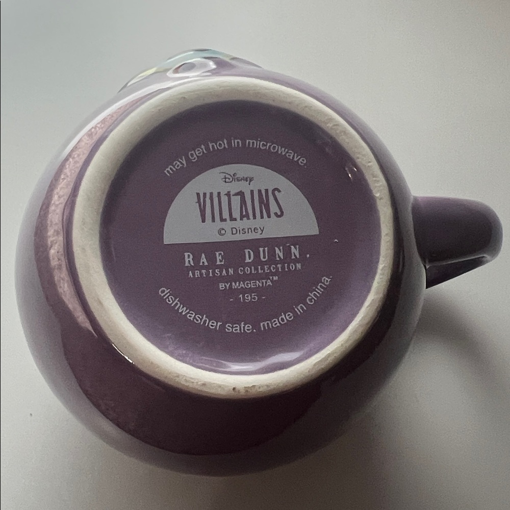 Rae Dunn Disney Villains Maleficent Purple Sculpted Ceramic Coffee Mug 195 - Picture 4 of 7